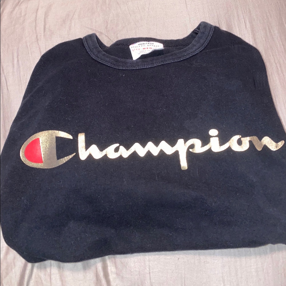 Champion Black and Gold Long-sleeve Sweatshirt